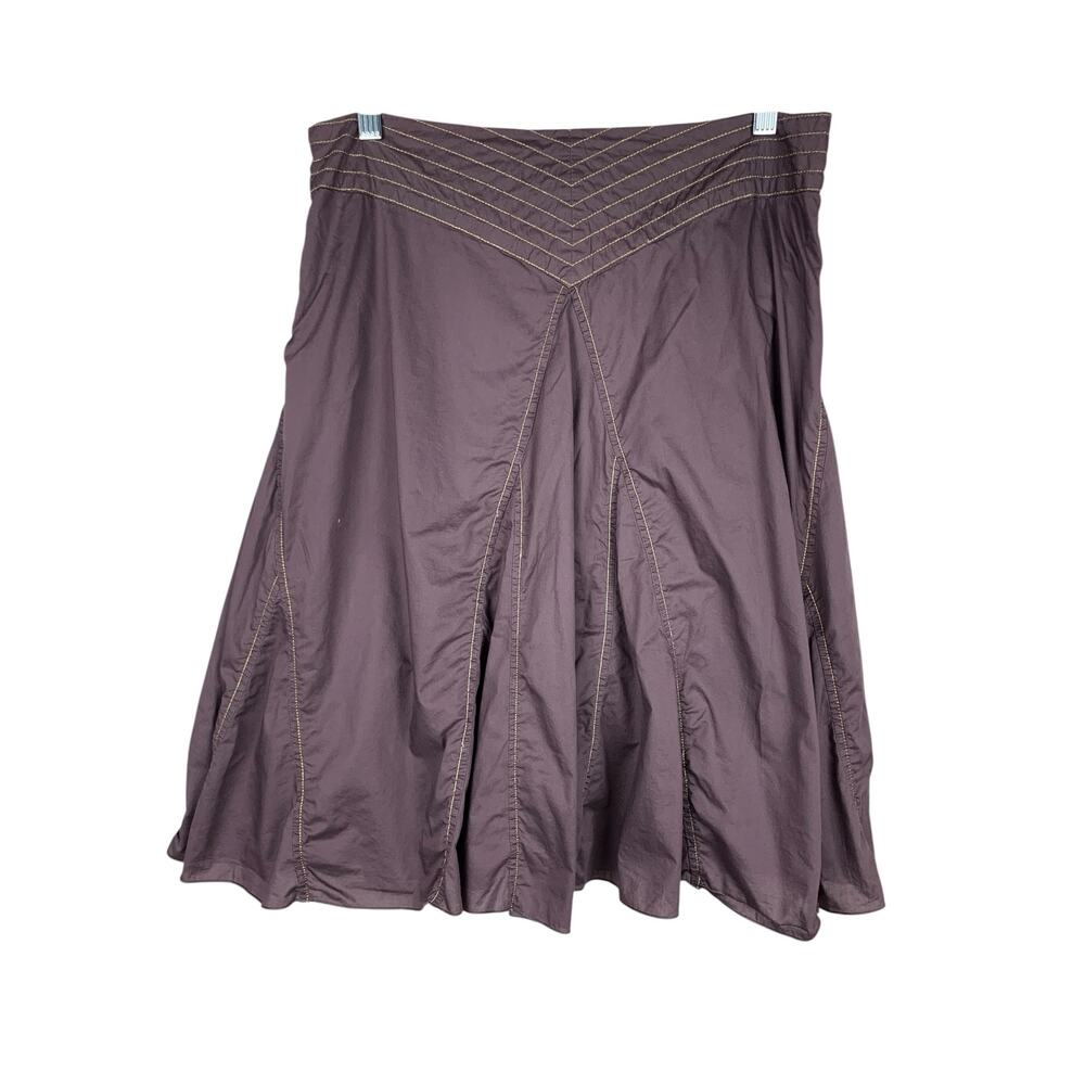 Old Navy Flared A-Line Skirt Brown Purple Cotton Knee Length Women's 6 - Picture 4 of 7